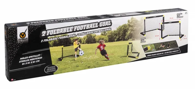 2 FOLDBARE FODBOLDMÅL INKL PLØKKER