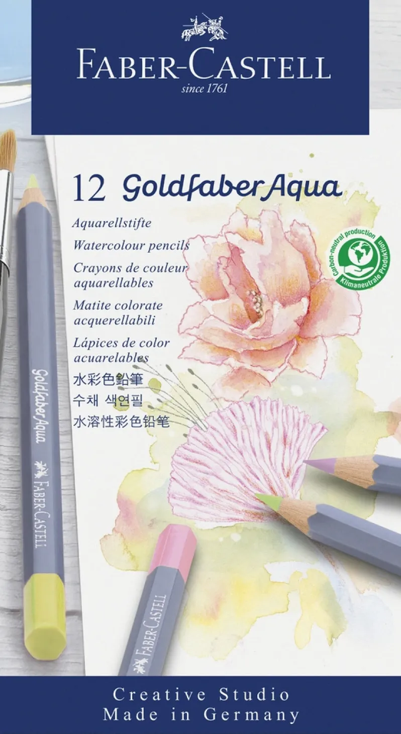 Akvarel farveblyant Faber-Castell 12 ass pastelfarver 3,3 mm