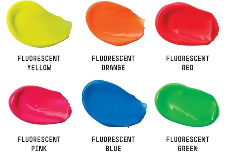 Basics acrylic colour set 6x118ml fluorescent row