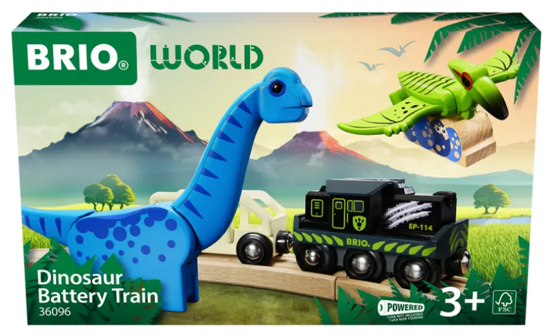 Batteridrevet tog med dinosaur