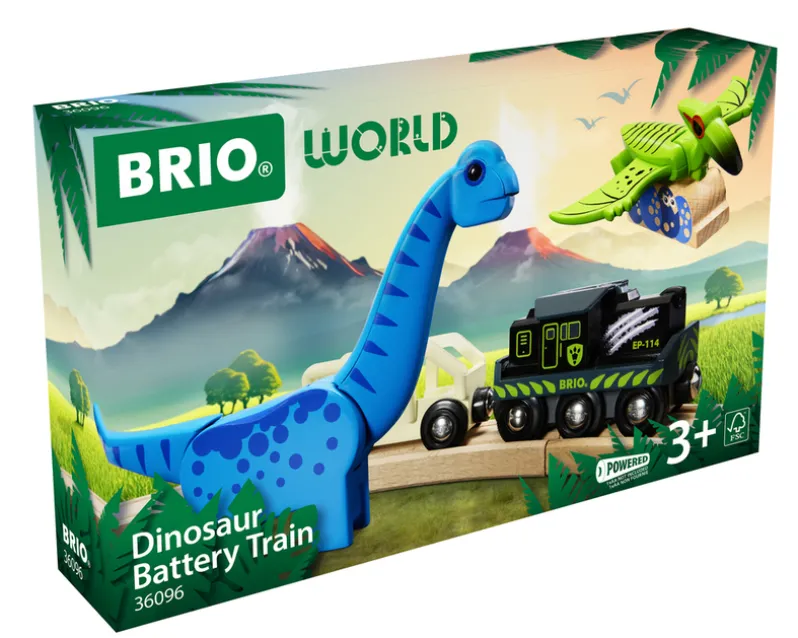 Batteridrevet tog med dinosaur