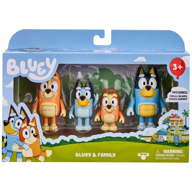 Bluey, 4 pk. Figurer, Bluey familien