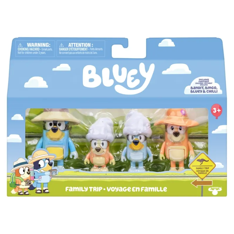 BLUEY Holiday Figure 4-pak Familetur