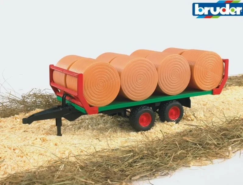 Bruder Balletrailer med 8 rundballer