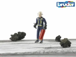 Bruder Brandmand med hjelm, handsker og tilbehør