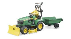 Bruder John Deere Lawn Traktor med trailer og gartner