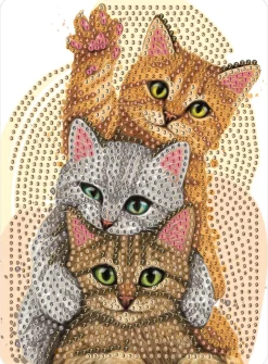 Diamond art kattekillinger 13 x 18 cm