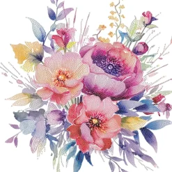 Diamond art MIX blomsterbuket 40 x 40 cm