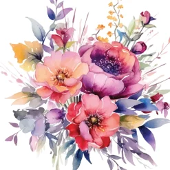 Diamond art MIX blomsterbuket 40 x 40 cm