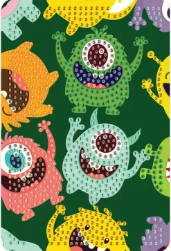 Diamond art monster i forskellige farver 10 x 15 cm