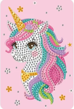 Diamond art unicorn m/stjerner 10 x 15 cm