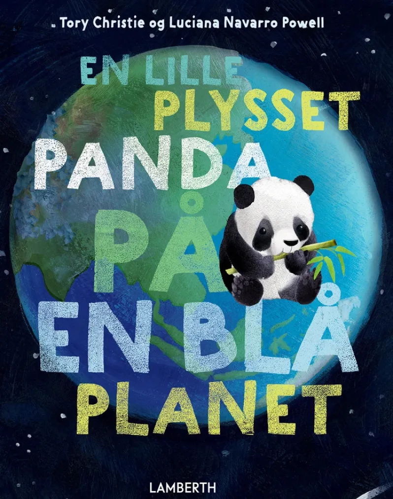 En lille plysset panda på en blå planet