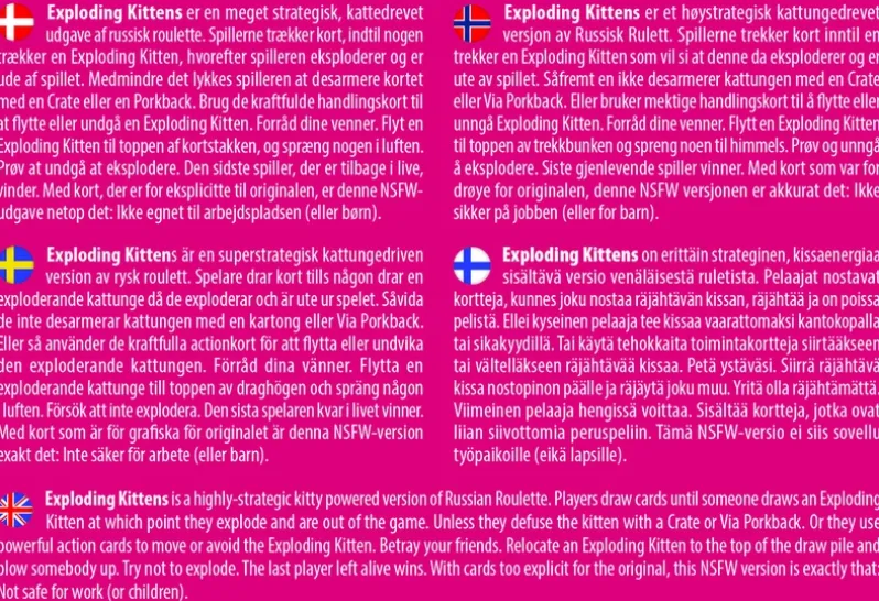 Exploding Kittens Nordic NSFW Ed. (Pink)