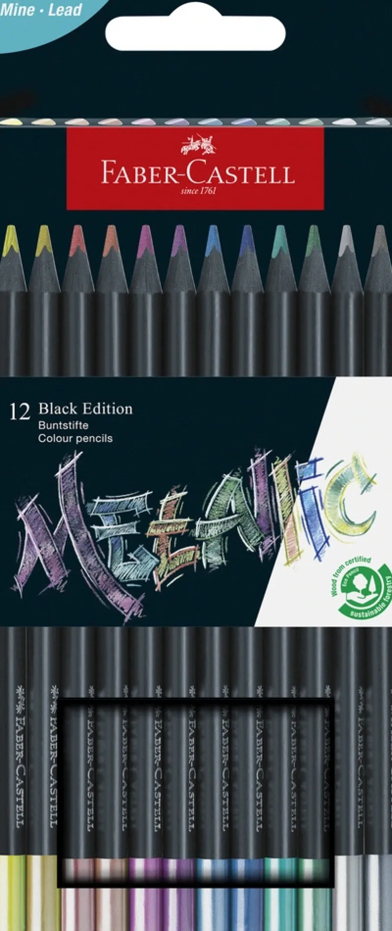 Farveblyant Faber-Castell metallic 12 ass