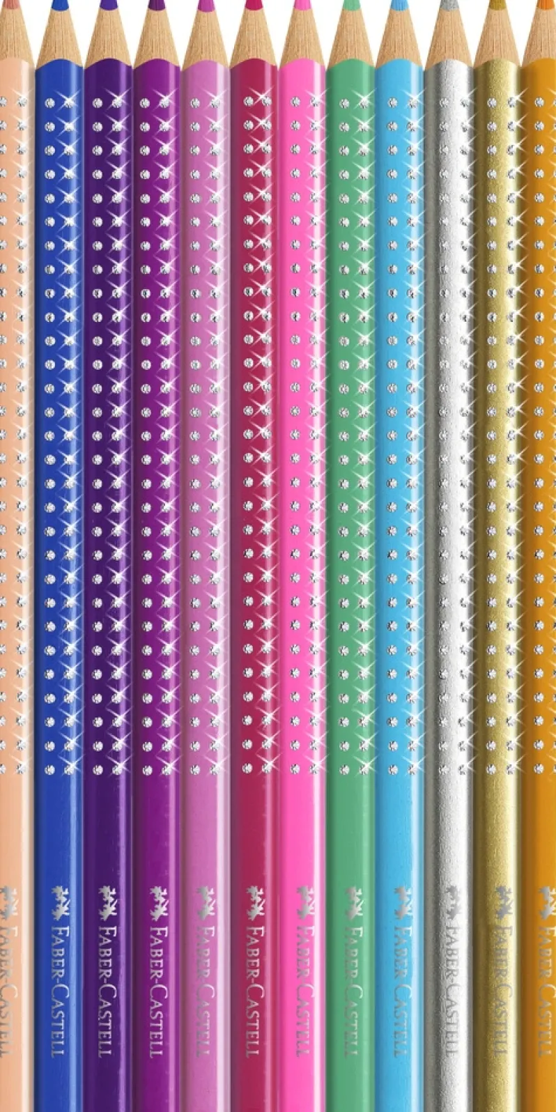 Farveblyant Faber-Castell sparkle 12 farver tinæske