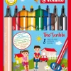 Fiberpen Stabilo trio scribbi sæt 8 ass.