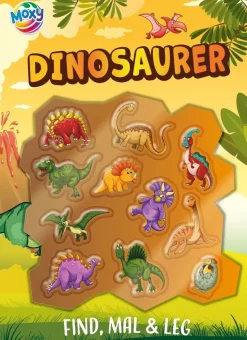 Find, mal og leg: Dinosaurer, med flotte 3D klistermærker