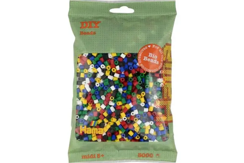Hama BIO midi perler 3000stk mix 198 (6 farver)