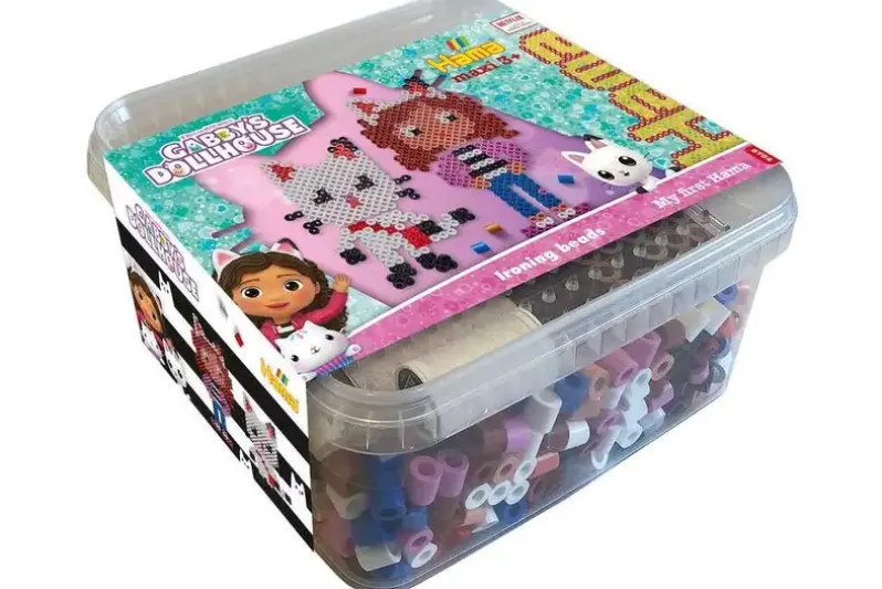 Hama maxi Gabby's Dollhouse perler og plade i bøtte