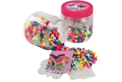 Hama maxi perler 400 perler + 2 plader i pink dåse