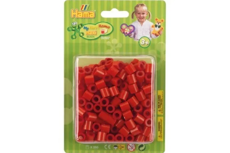 Hama maxi perler i blister 250stk rød