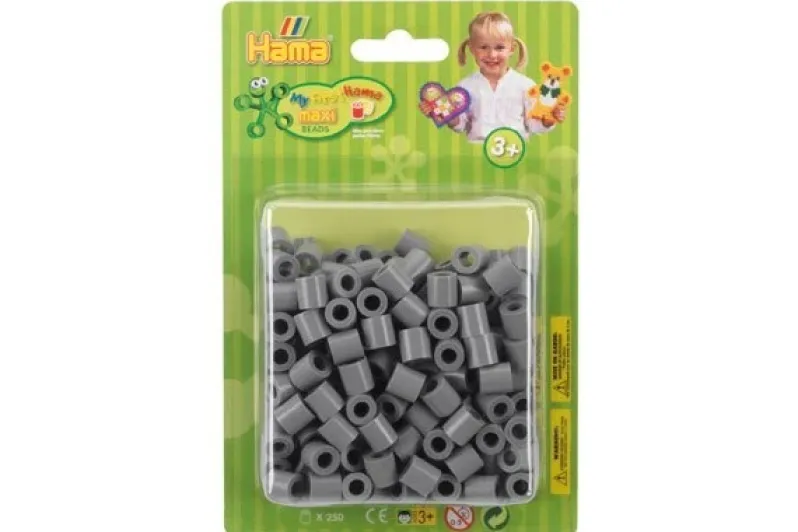 Hama maxi perler i blister 250stk grå