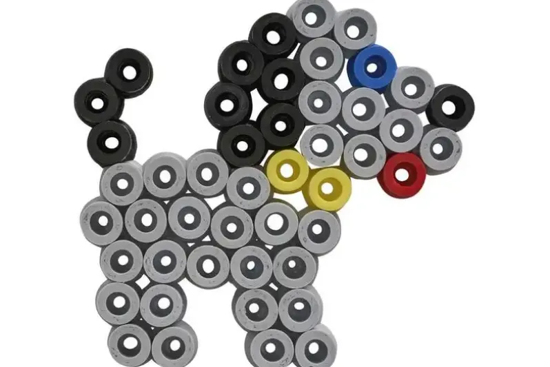 Hama maxi perler 3000stk + 4 plader i bøtte, gul