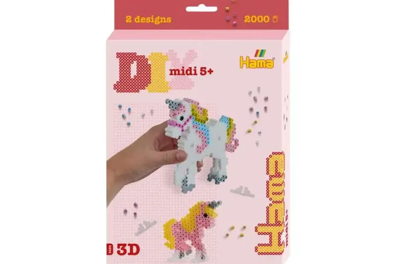 Hama midi ophængsæske enhjørninger 3D