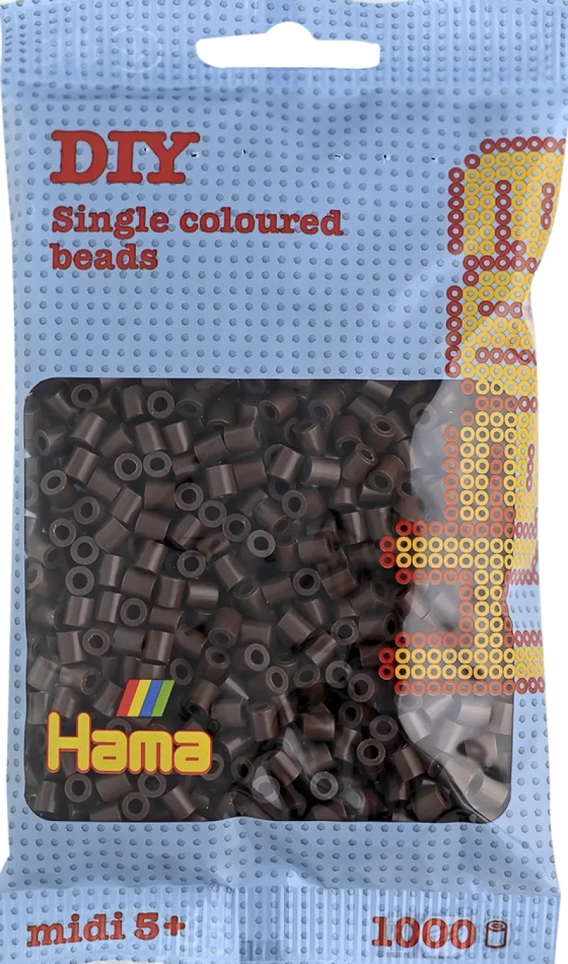 Hama midi perler 1000 stk brun 12