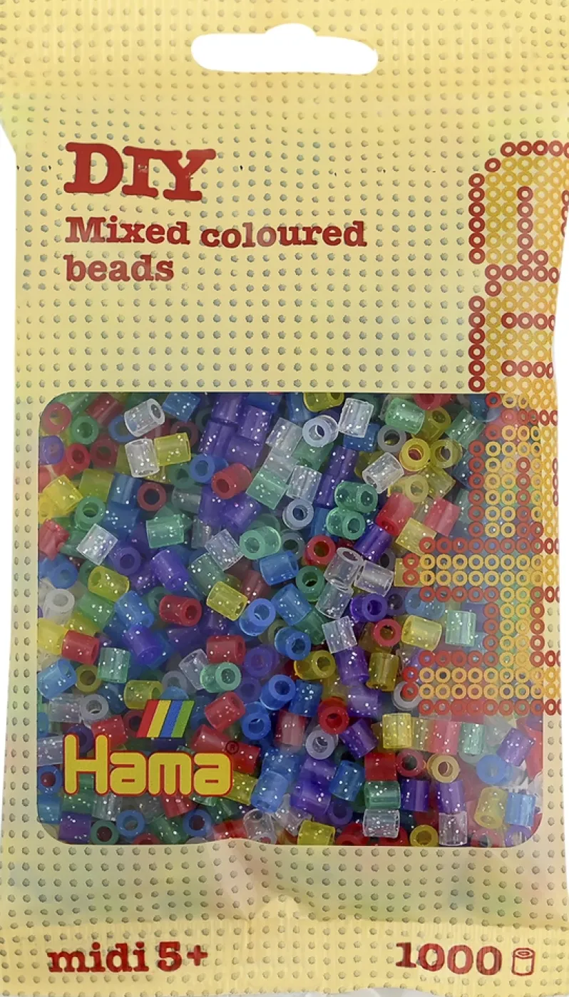 Hama midi perler 1000 stk glitter mix 54