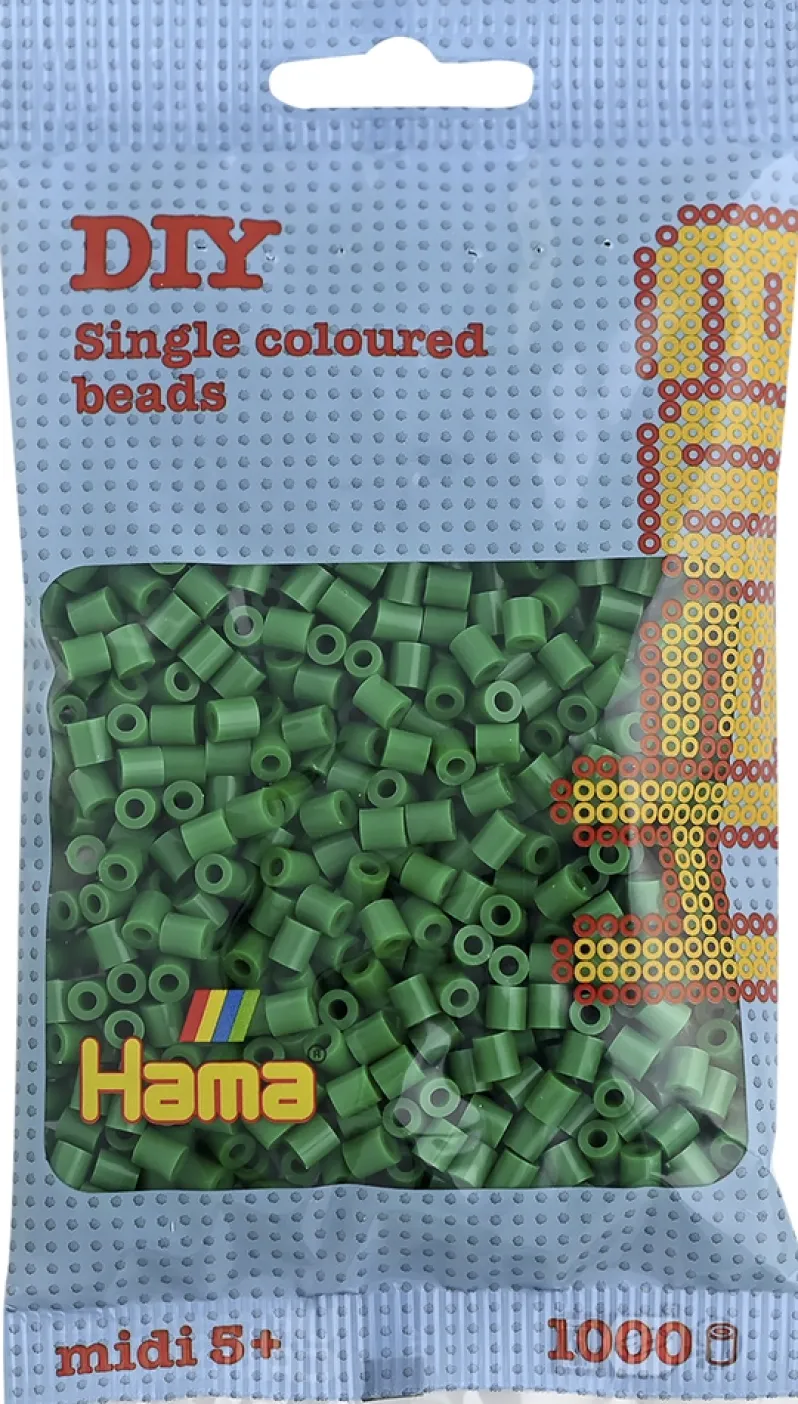 Hama midi perler 1000 stk grøn 10