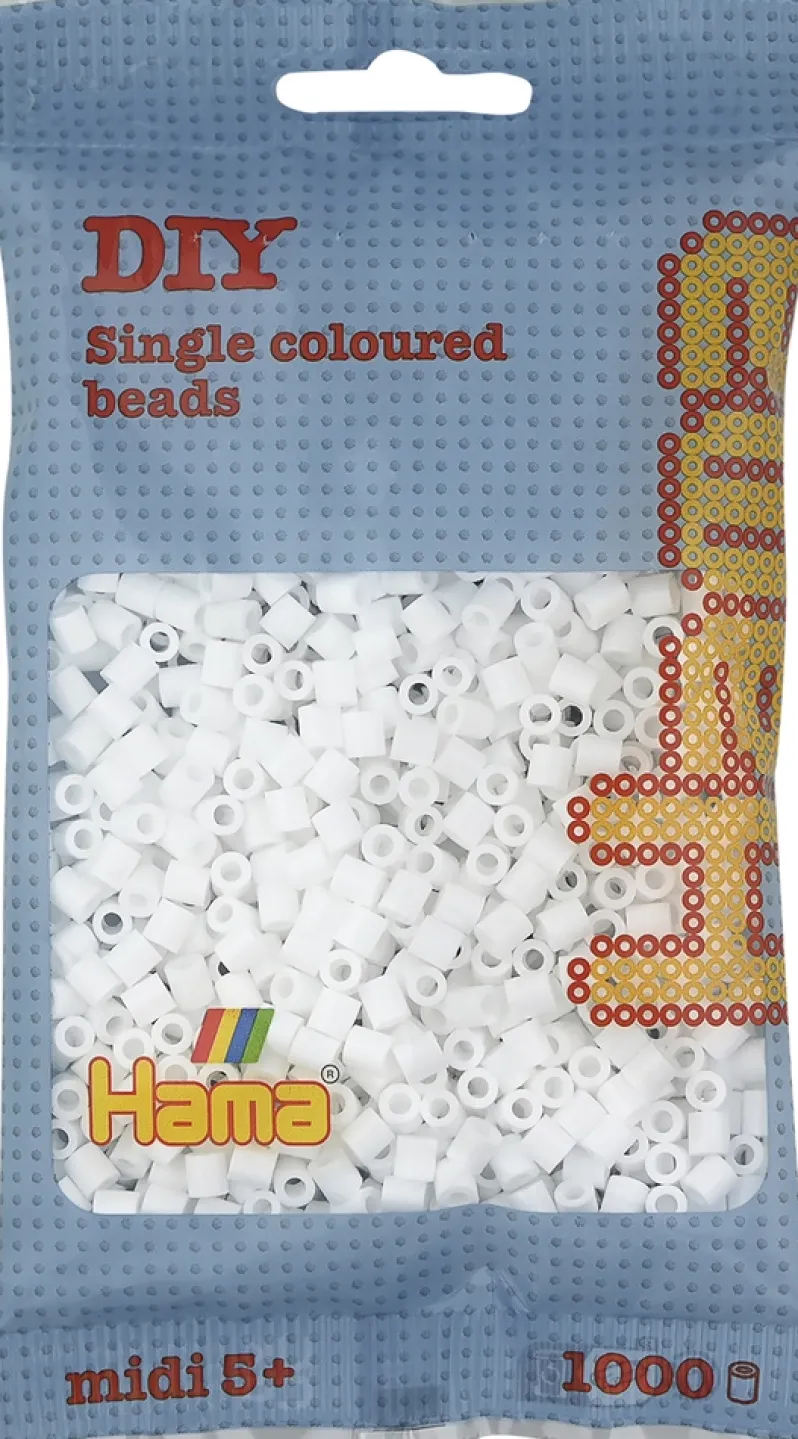 Hama midi perler 1000 stk hvid 1