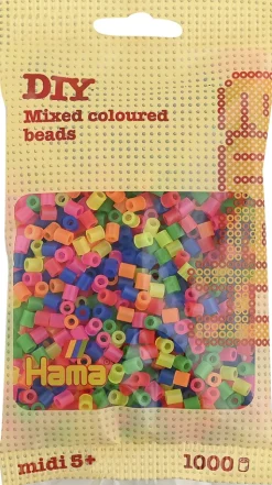 Hama midi perler 1000 stk neon mix 51