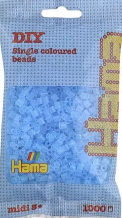 Hama midi perler 1000 stk trans blå 73