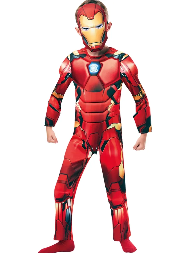 Iron Man Deluxe kostume med maske str. 7-8 år