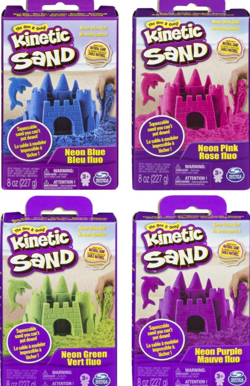 Kinetic Sand Neonboks med Primærfarver