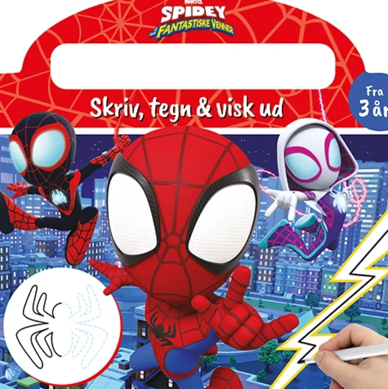 Marvel - Spidey - Skriv og visk ud (papbog med ikke-permanent pen)