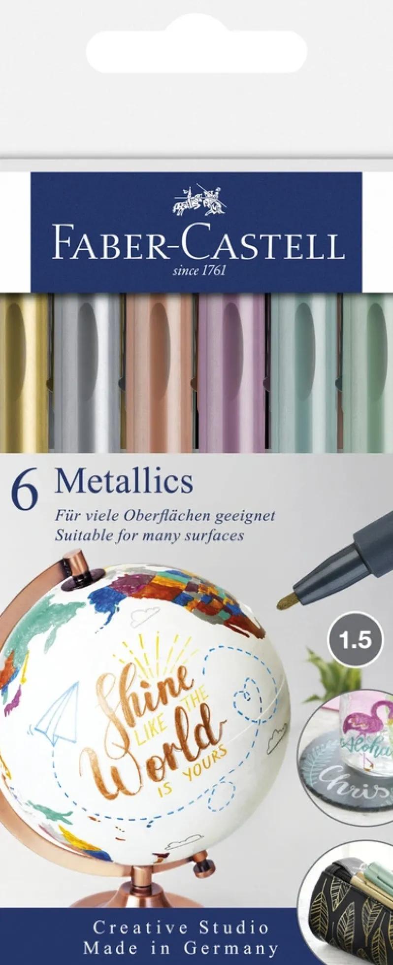Metallic pen Faber-Castell 6 ass