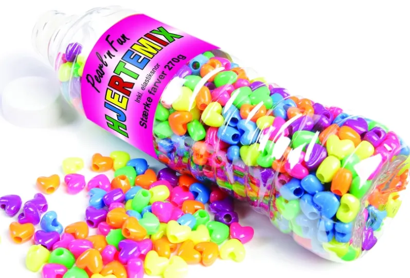Pearl`n Fun Hjertemix 270g stærke farver