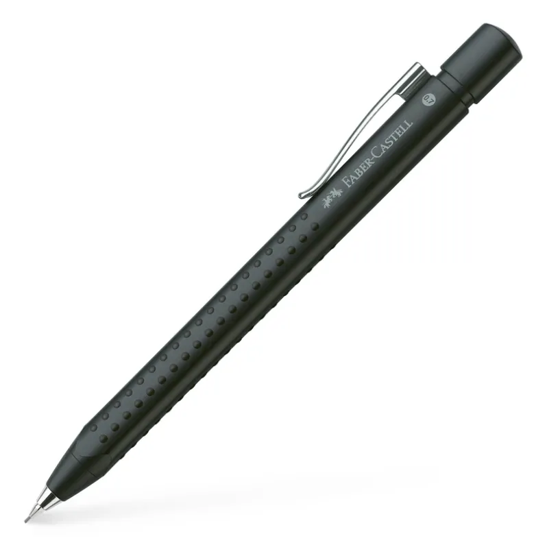 Pencil 0,7 grip Faber-Castell metallic sort