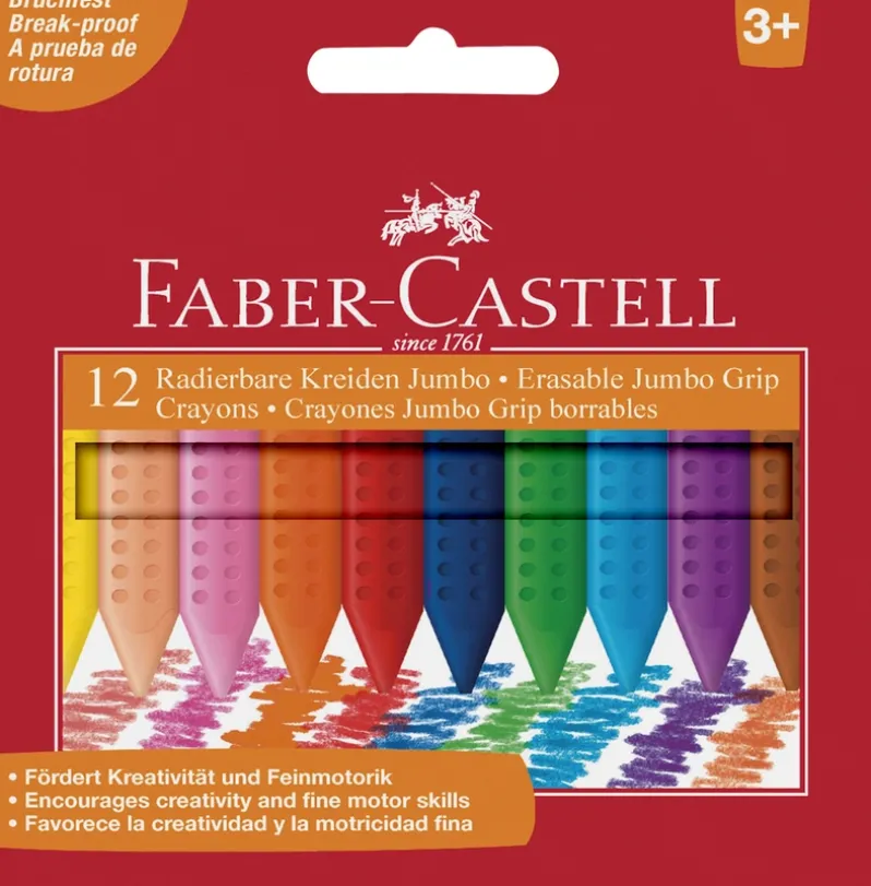Plastkridt grip Faber-Castell 12 farver