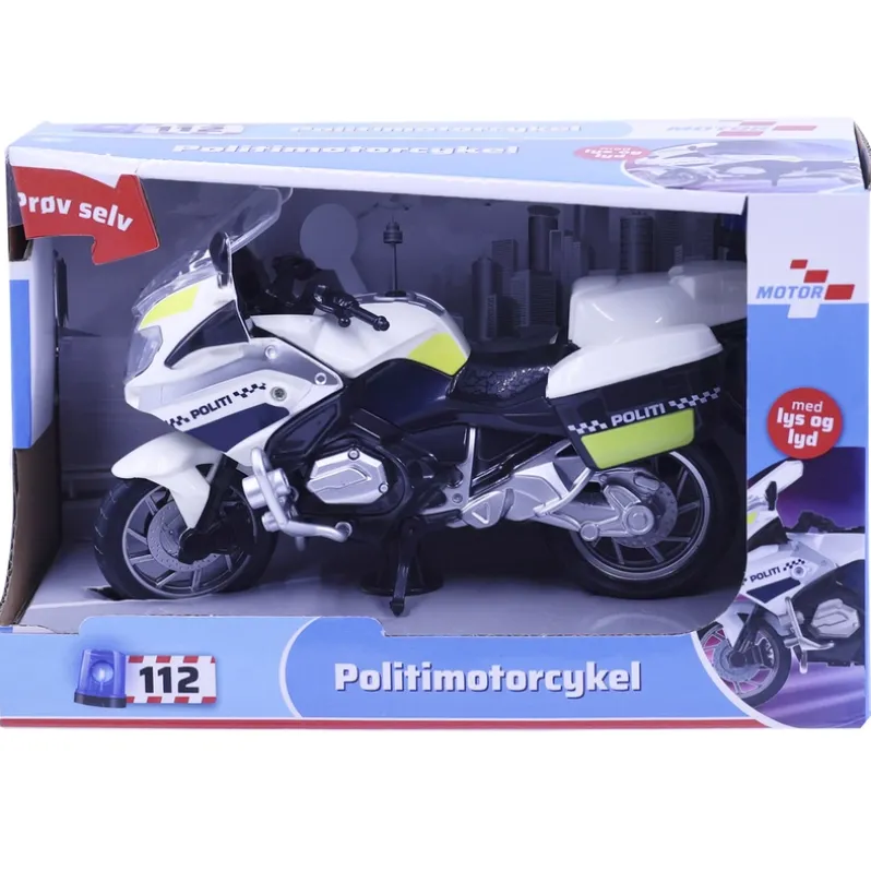Politimotorcykel med lys og lyd 18 cm