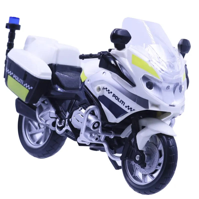 Politimotorcykel med lys og lyd 18 cm