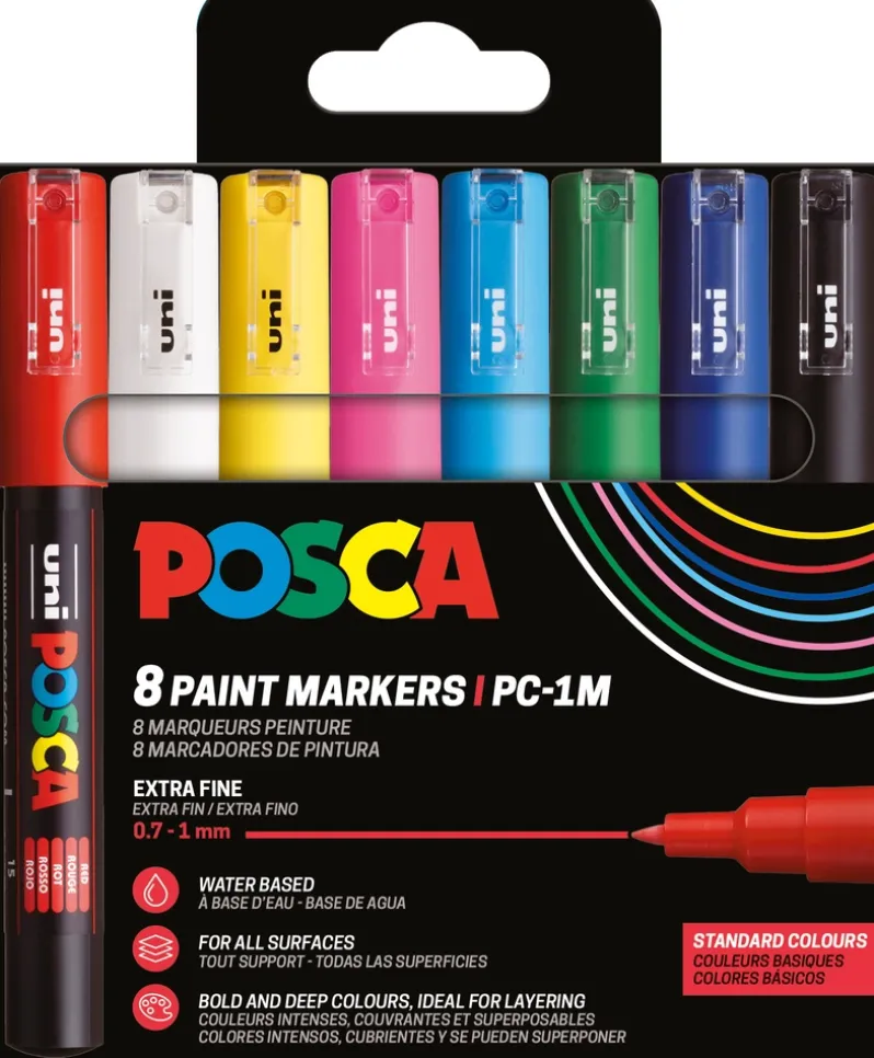 Posca Paintmarker Uni PC-1M 8P sæt basic colors