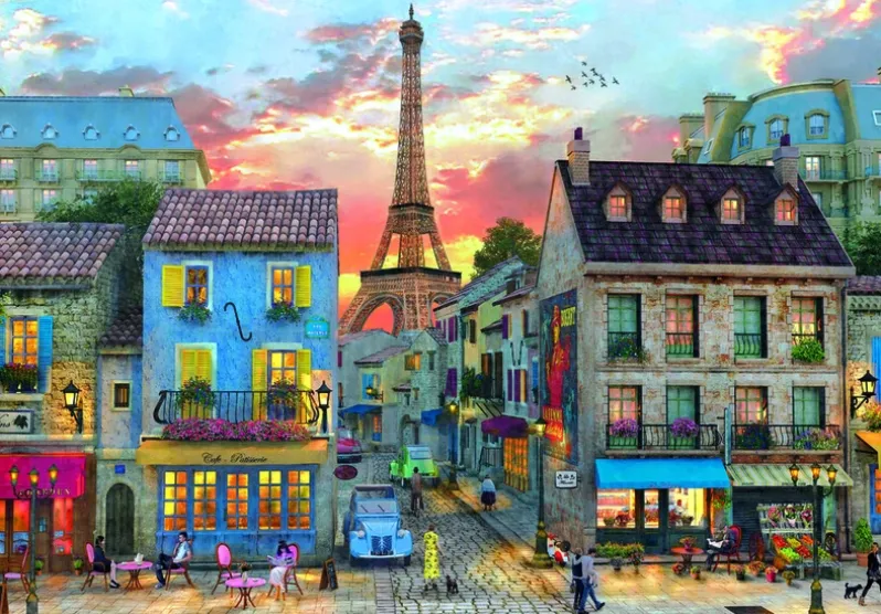 Puslespil Streets of Paris 1000 brikker
