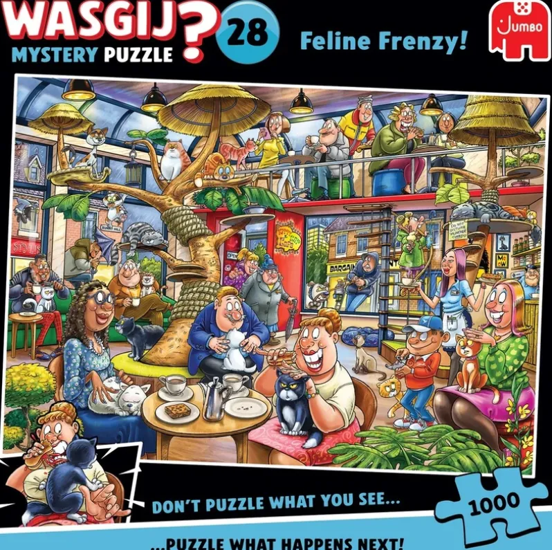 Puslespil Wasgij Mystery 28 Feline Frenzy! 1000 brikker