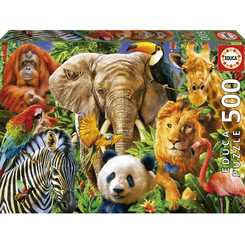 Puslespil Wild animal collage 500 brikker