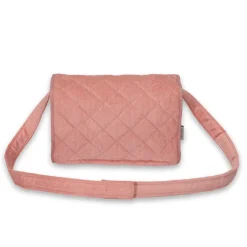 Pusletaske i fløjl, rosa