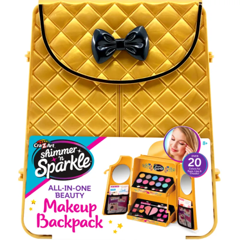 SHIMMER N SPARKLE COSMETIC BACKPACK GOLD