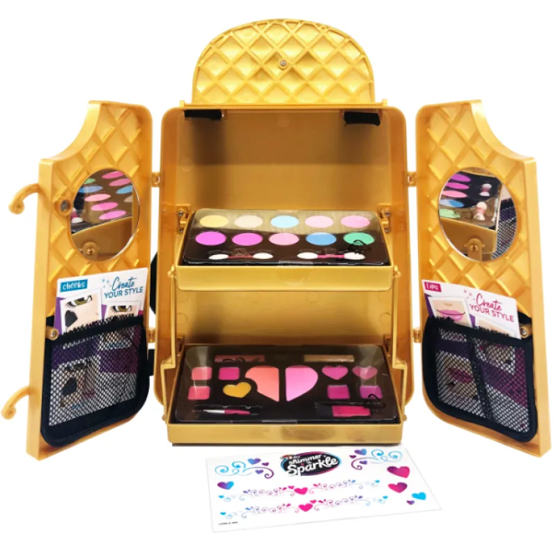 SHIMMER N SPARKLE COSMETIC BACKPACK GOLD